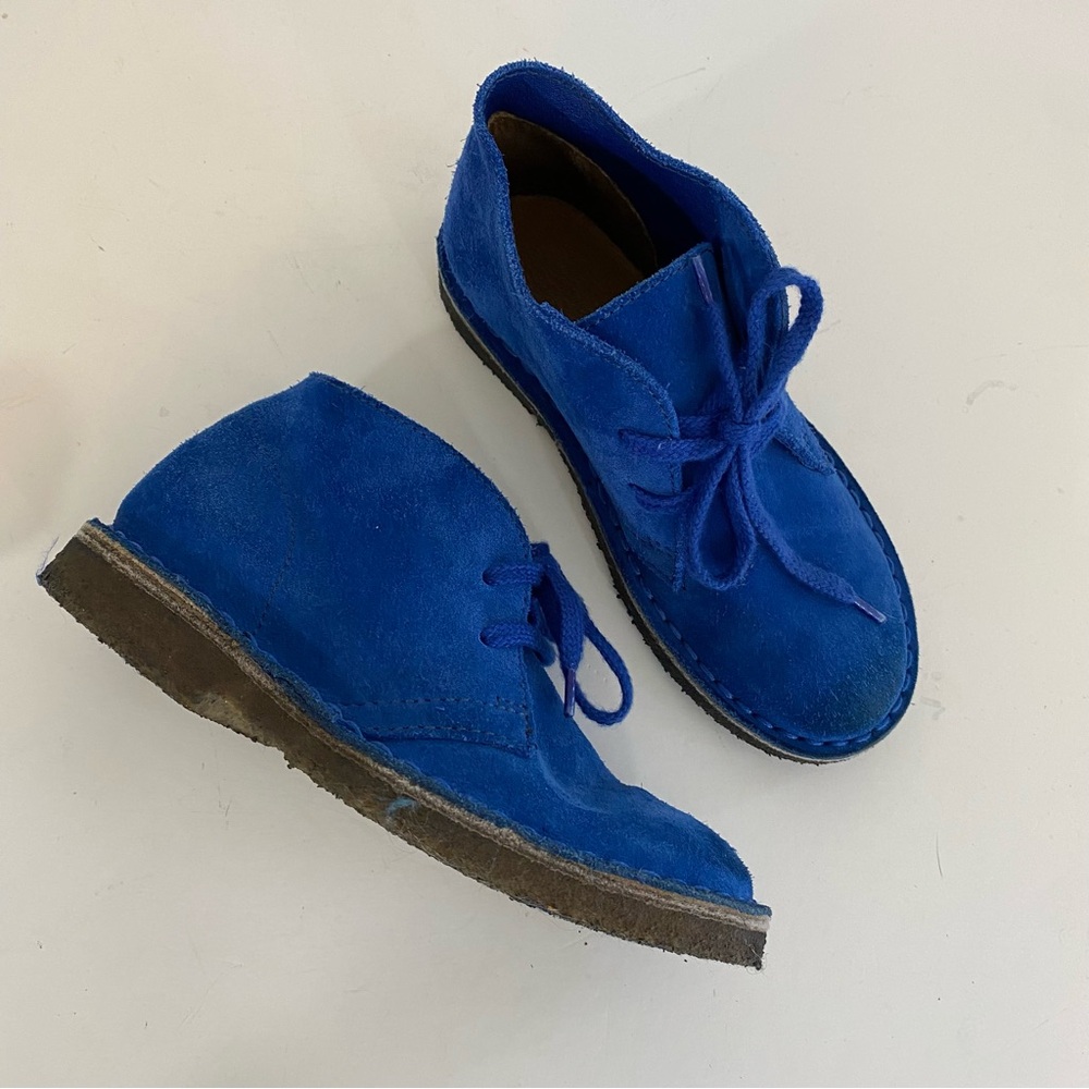 Crewcuts J Crew MacAlister suede boots blue size K12 rubber sole
